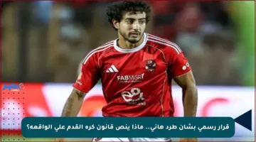 قرار رسمي بشأن طرد هاني.. ماذا ينص قانون كرة القدم على الواقعة؟